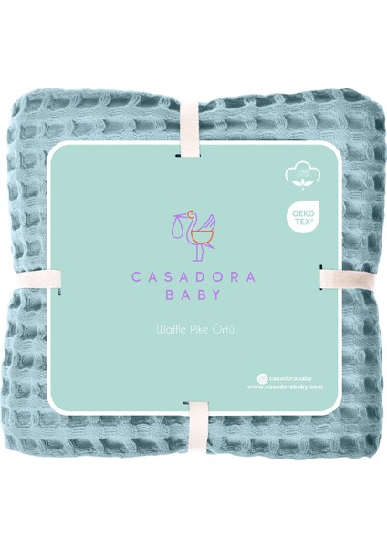 Mavi %100 Pamuk Waffle Bebek Pike Örtü 90 x 120 cm modelleri