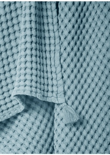 Mavi %100 Pamuk Waffle Bebek Pike Örtü 90 x 120 cm fırsatları