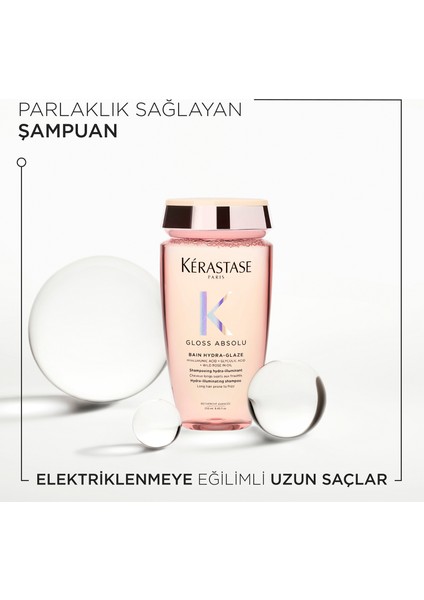 Gloss Absolu Bain Hydra-Glaze Elektriklenmeye Eğilimli Saçlar Için Parlaklık Veren Şampuan 250 ml fiyatları