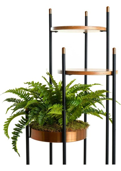 Kule Çiçeklik Siyah Bakır Saksı modelleri