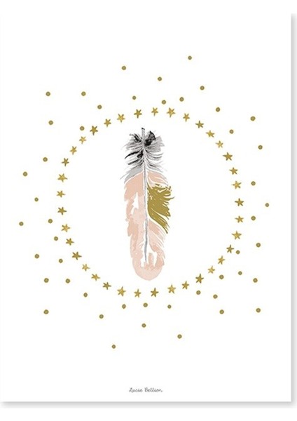 Tüy ve Yıldız Bebek Odası Tablosu 30X40 cm