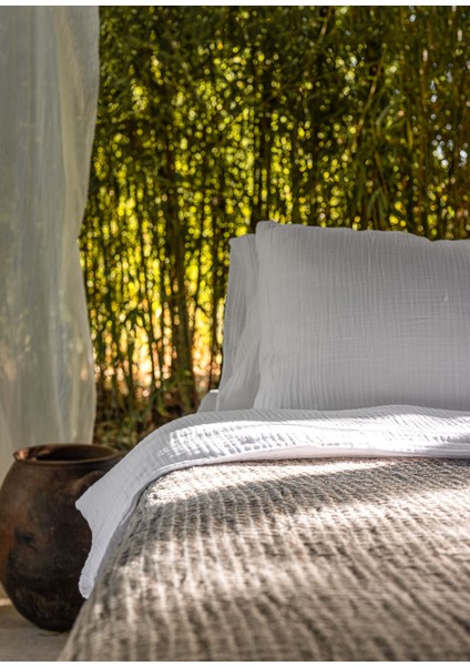 Flax Naturel Keten Çift Kişilik Yatak Örtüsü 220 x 260 cm modelleri