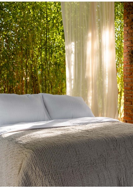 Flax Naturel Keten Çift Kişilik Yatak Örtüsü 220 x 260 cm fırsatları