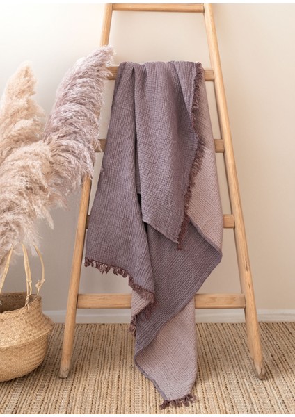 Cocoon Wine Mousse Pamuklu Throw 4 Kat Müslin Tek Kişilik Koltuk Şalı Battaniye 130 x 170 cm fiyatları