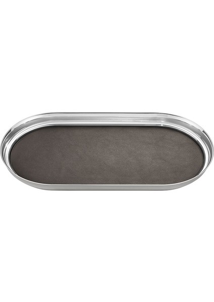 Manhattan Silver Oval Formlu Çelik Tepsi
