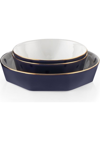 Mislina Kobalt 6 Kişilik 24 Parça Bone Yemek Takımı