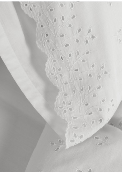 Eyelet Beyaz Pamuklu Brodeli Çift Kişilik Nevresim Kılıfı 200 x 220 cm indirimleri