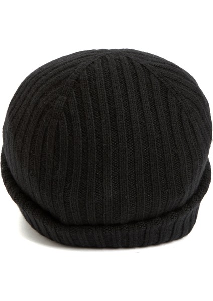 Siyah Logo Detaylı Kadın Yün Şapka modelleri
