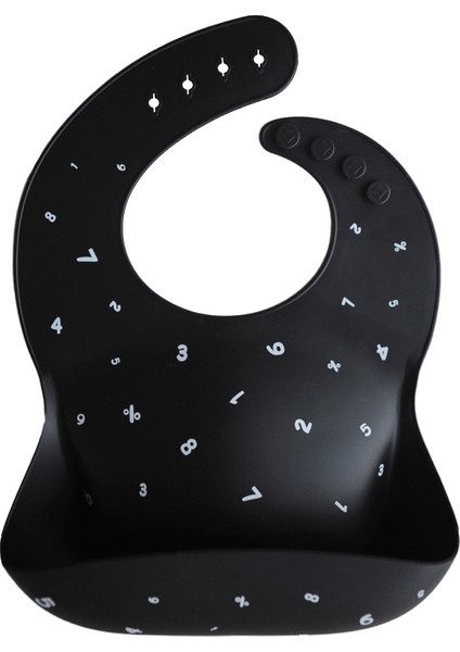 Black Numbers Silikon Kolsuz Mama Önlüğü