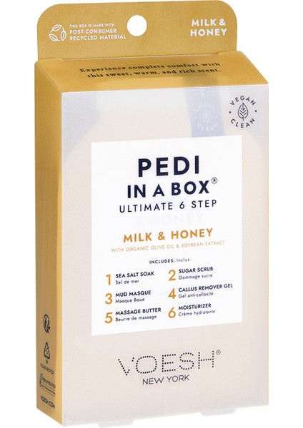 New York Pedi In A Box Ultimate Süt ve Bal 6 Adımlı Pedikür Seti
