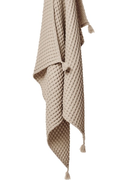 Bej %100 Organik Pamuk Waffle Bebek Çocuk Pike Örtü 160 x 220 cm fırsatları