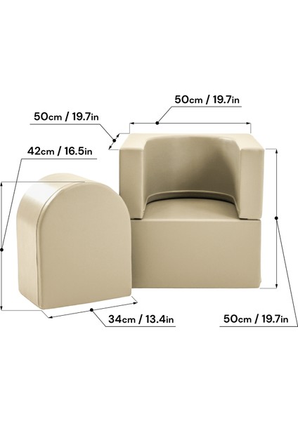 Snoozy Grey Beige Yumuşak Bebek Odası Blok Koltuk fiyatları