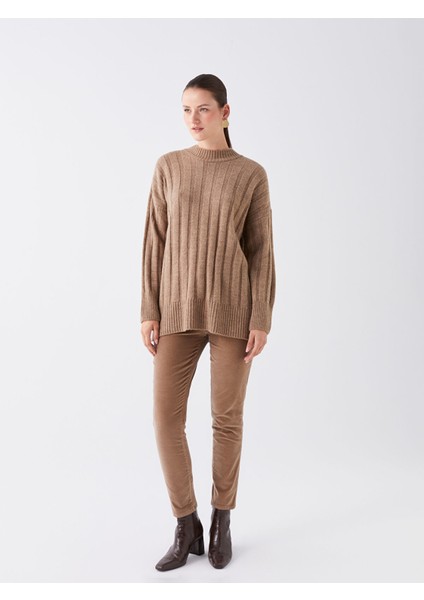 Yeni Sezon Normal Bel Dar Fit Düz Kadife Kadın Pantolon