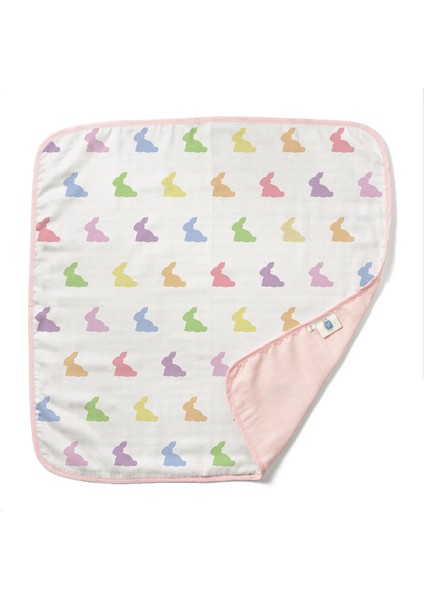 %100 Pamuk Rainbow Lapin Pink 0.5 Tog Çift Kat Müslin Bebek Battaniyesi 65 x 65 cm