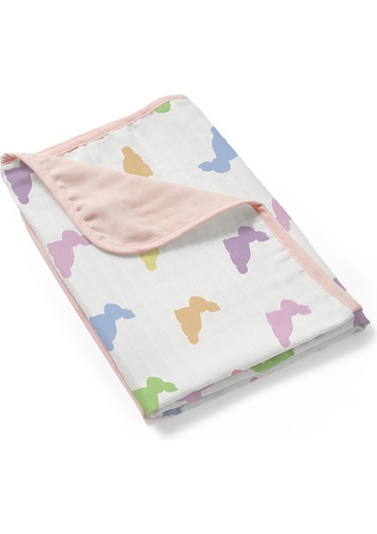 %100 Pamuk Rainbow Lapin Pink 0.5 Tog Çift Kat Müslin Bebek Battaniyesi 65 x 65 cm fiyatları