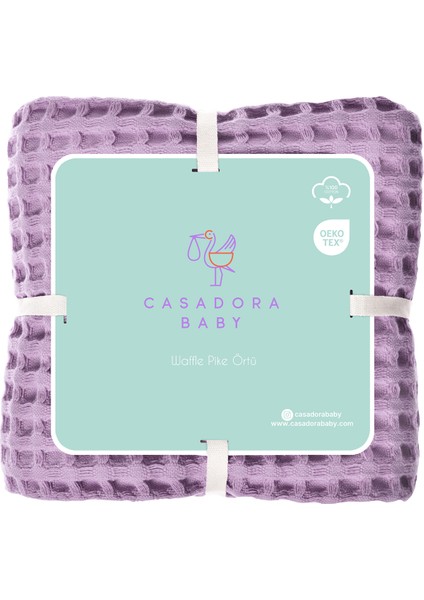 Lila %100 Pamuk Waffle Bebek Pike Örtü 90 x 120 cm fiyatları