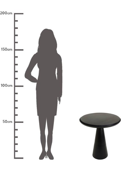 Rue Siyah Mermer Yan Sehpa