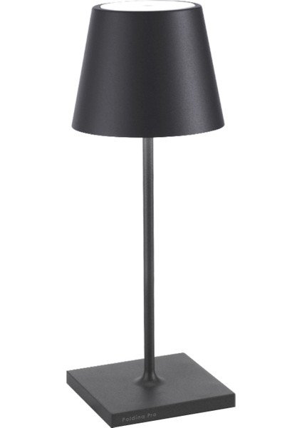 Poldina Pro Koyu Gri Mini Şarjlı Masa Lambası