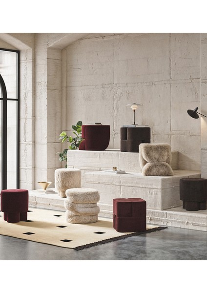 Boo Bordo Kadife Puf modelleri