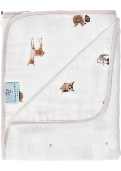 Forest Amigos Organik Pamuk Biyeli Çift Taraflı Unisex Bebek Müslin Battaniye fırsatları