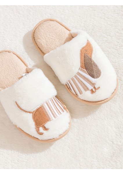 Yeni Sezon Köpek Nakışlı Kadın Ev Terliği modelleri