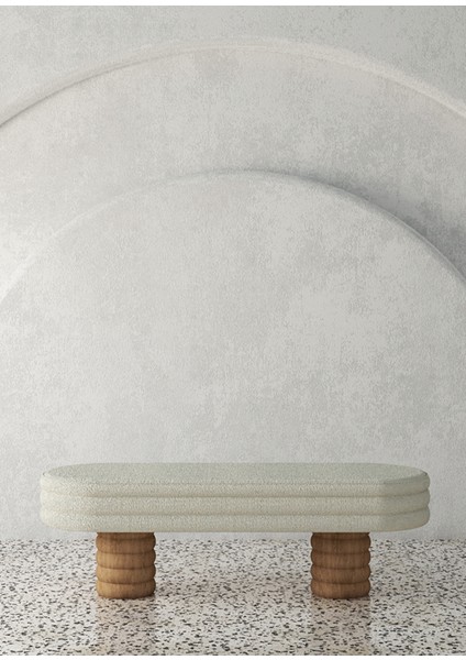 Play Ekru Kumaş Ahşap Ayaklı Bench fiyatları