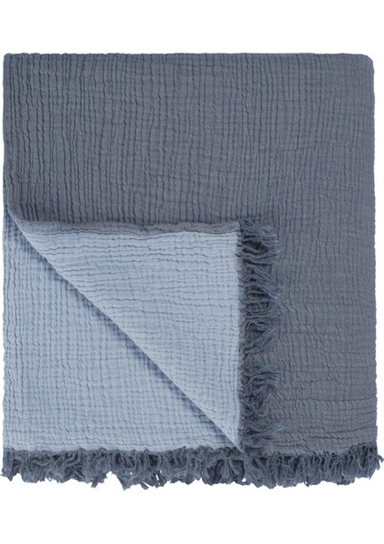 Cocoon Mavi %100 Pamuk King Size Yatak Örtüsü 240 x 260 cm