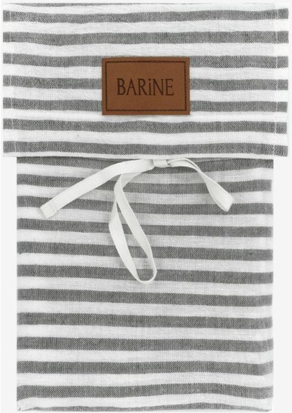 Striped Serenity Antrasit Keten 2'li Yastık Kılıfı Seti fiyatları