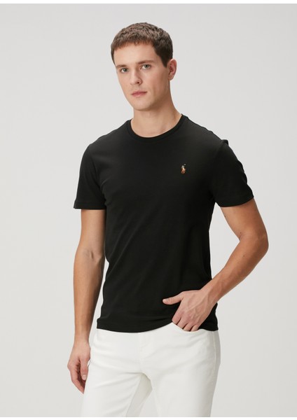 Siyah Logo Nakışlı Basic T-Shirt modelleri