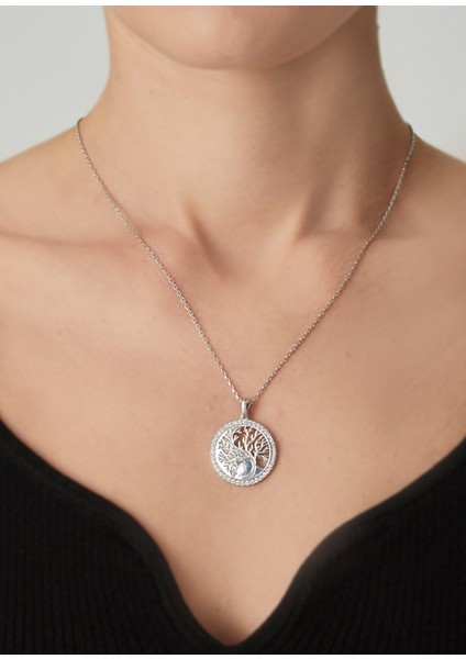 Hayat Ağacı Zirkon Taş 925 Ayar Gümüş Kadın Kolye modelleri