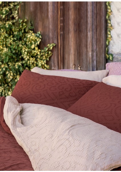 Damask Rust %100 Pamuk Waffle Nevresim Kılıfı 200 x 220 cm fırsatları