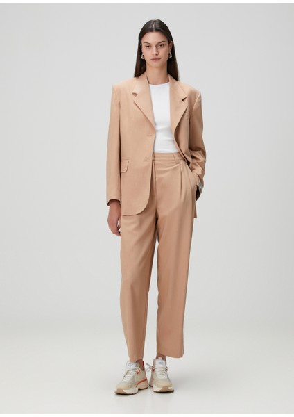 Camel Yün Casual Pantolon