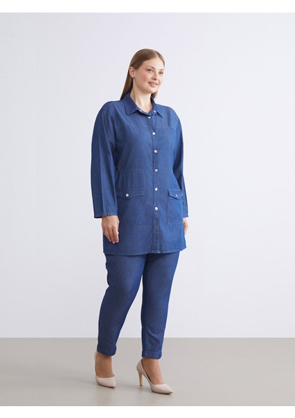 Yeni Sezon Beli Lastikli Straight Fit Kadın Jean Pantolon fiyatları