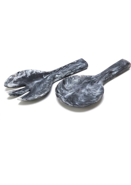 Resin Siyah Jumbo 2'li Salata Servis Seti
