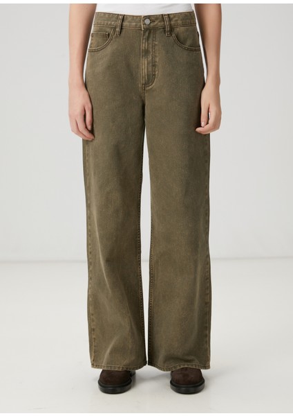 Haki Wide Leg Jean Pantolon modelleri