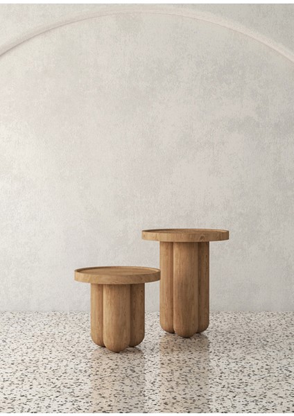 Ahşap Mantar Sehpa 2'li Set fiyatları