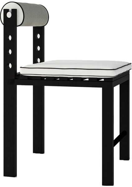 Milan Siyah Gürgen Ahşap Bar / Ada Sandalyesi 45 x 65 cm