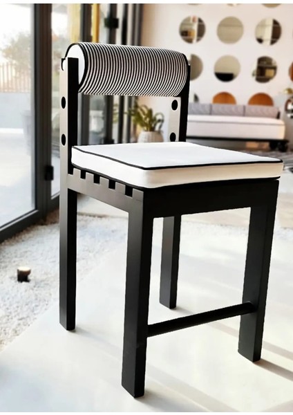 Milan Siyah Gürgen Ahşap Bar / Ada Sandalyesi 45 x 65 cm fiyatları