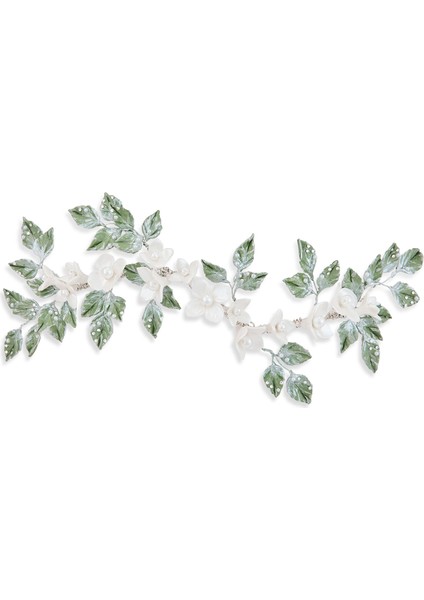 Lenia Kristal Taşlı Incili Duvak & Gelin Aksesuarı