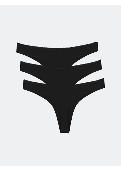 Yeni Sezon Düz Tanga Külot 3'lü