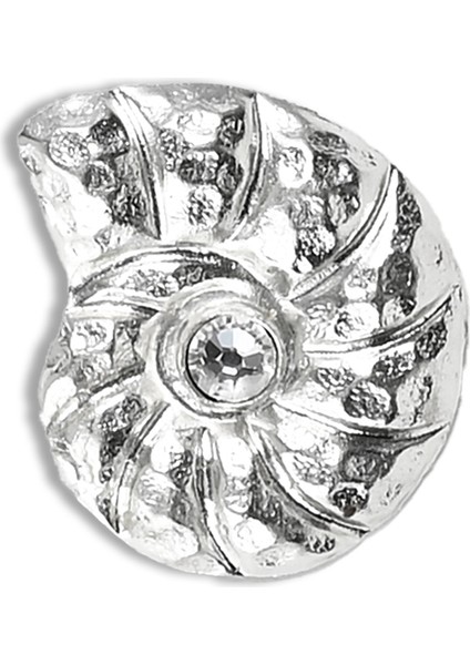 Swirl Gümüş Kaplama Kristal Kadın Broş