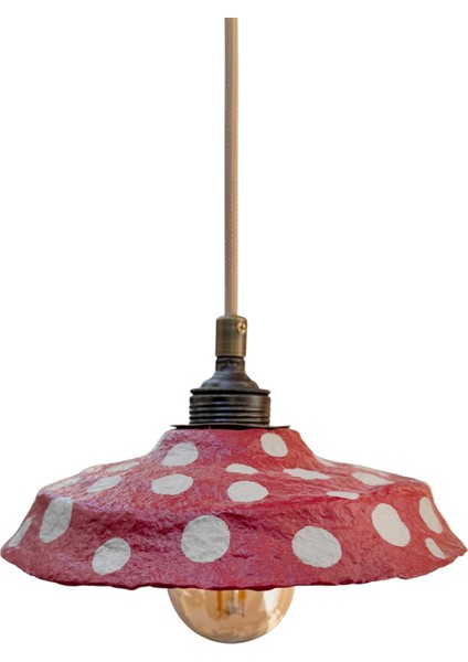 Beige Dot Kırmızı Sarkıt Avize