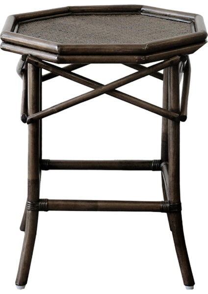 Classy Koyu Kahverengi Rattan Sehpa