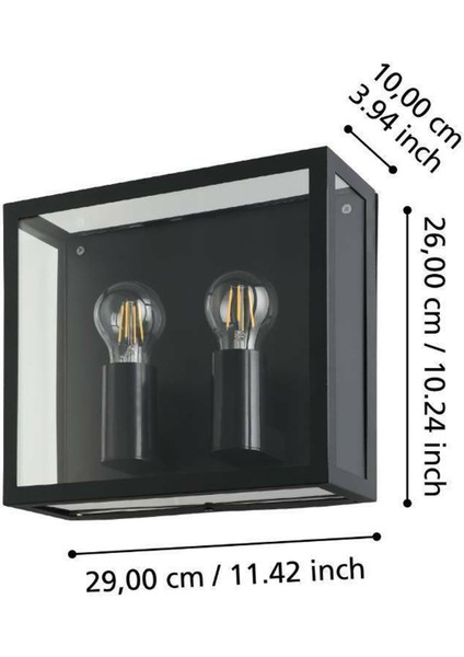 Alamonte 1 Siyah Galvanizli Çelik Dış Mekan Duvar Aplik Aydınlatması modelleri