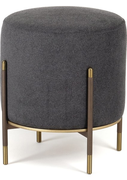 Kirit Antrasit Metal Ayaklı Puf