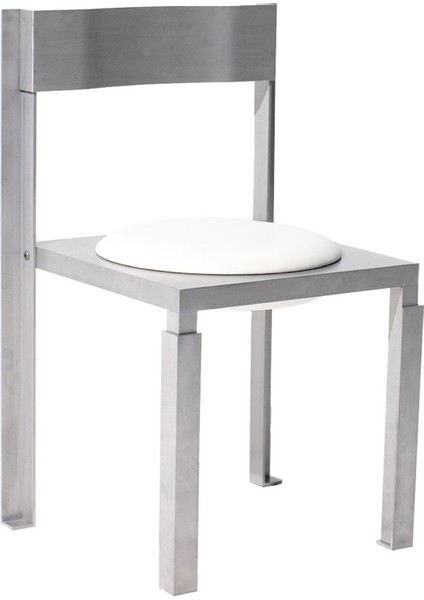 Strut Gümüş Rengi Metal Yemek Odası Sandalyesi