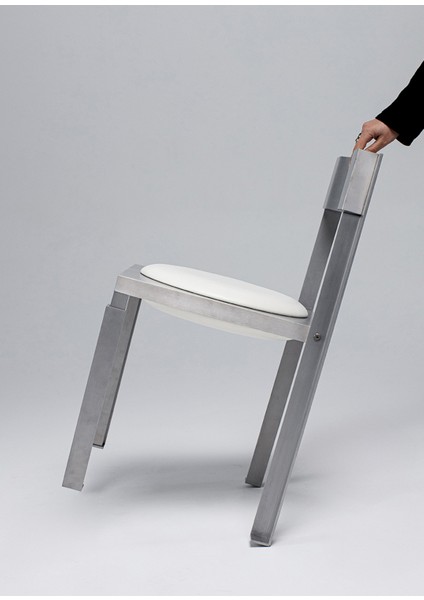 Strut Gümüş Rengi Metal Yemek Odası Sandalyesi modelleri