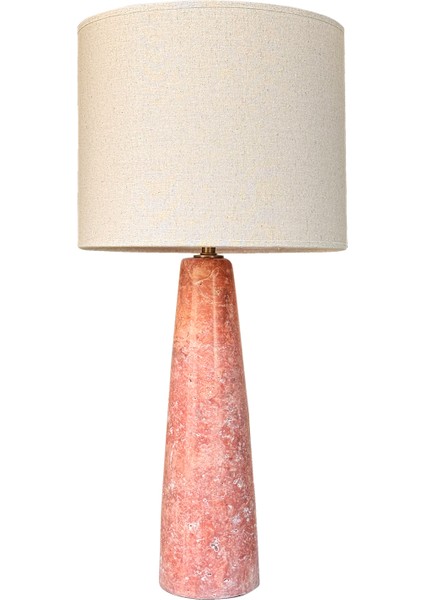 Tall Cone Pembe Traverten Abajur