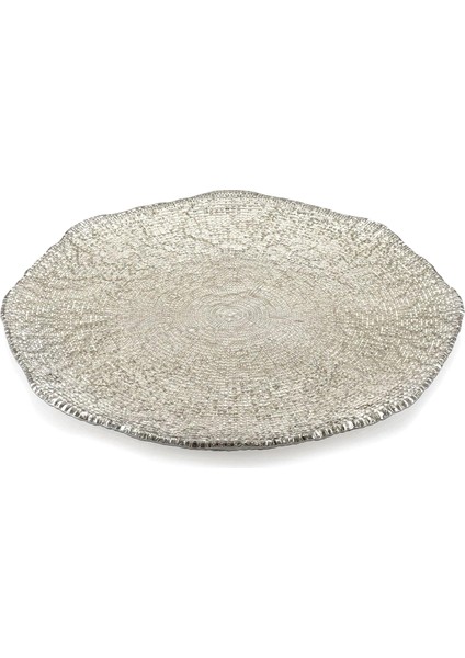 Diamente Bej Cam Sunum Tabağı 37 cm