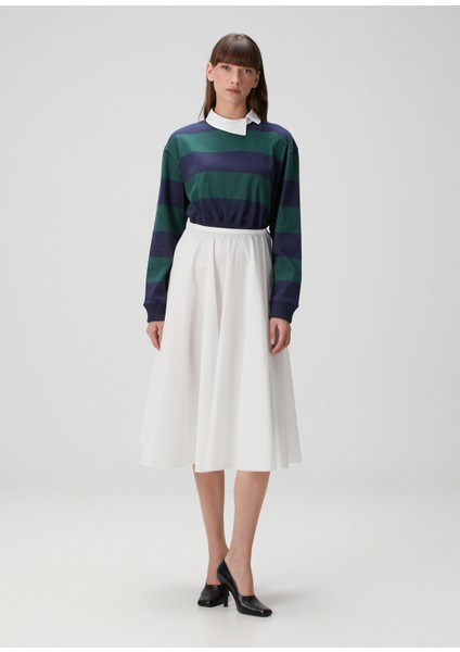 Lacivert Yeşil Çizgili Polo Sweatshirt fiyatları